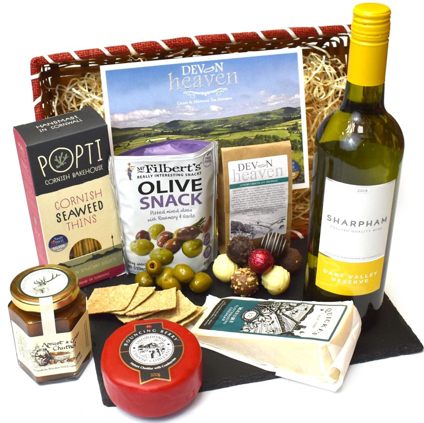 Cheese & English Wine Hamper Devon Heaven