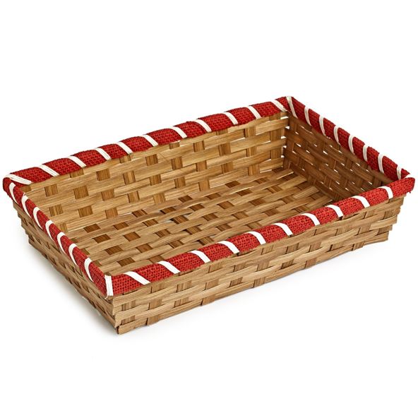 Wicker Basket With Red Border (MAX 8 ITEMS) Devon Heaven