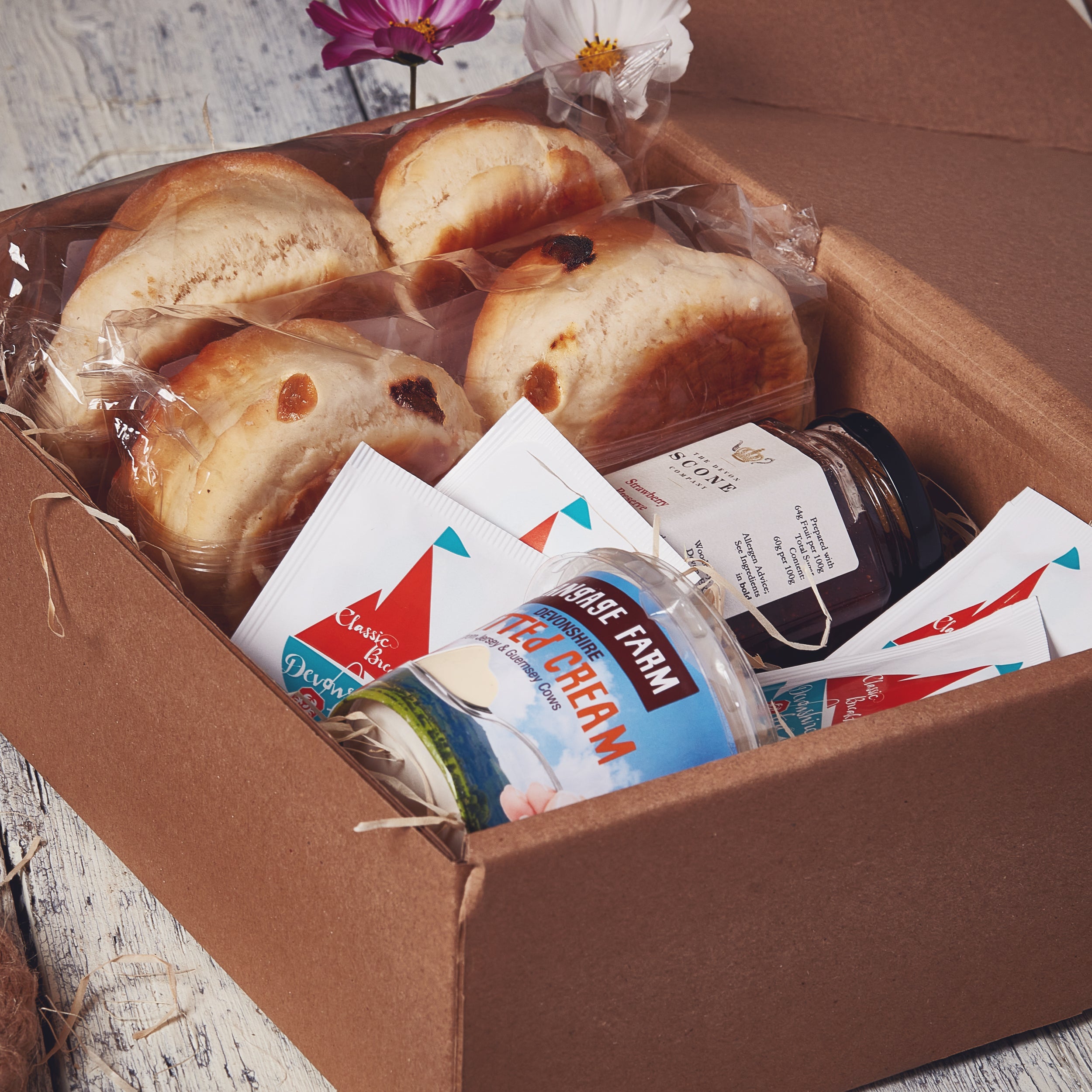 Fruit and Plain Scone Cream Tea Hamper By Post